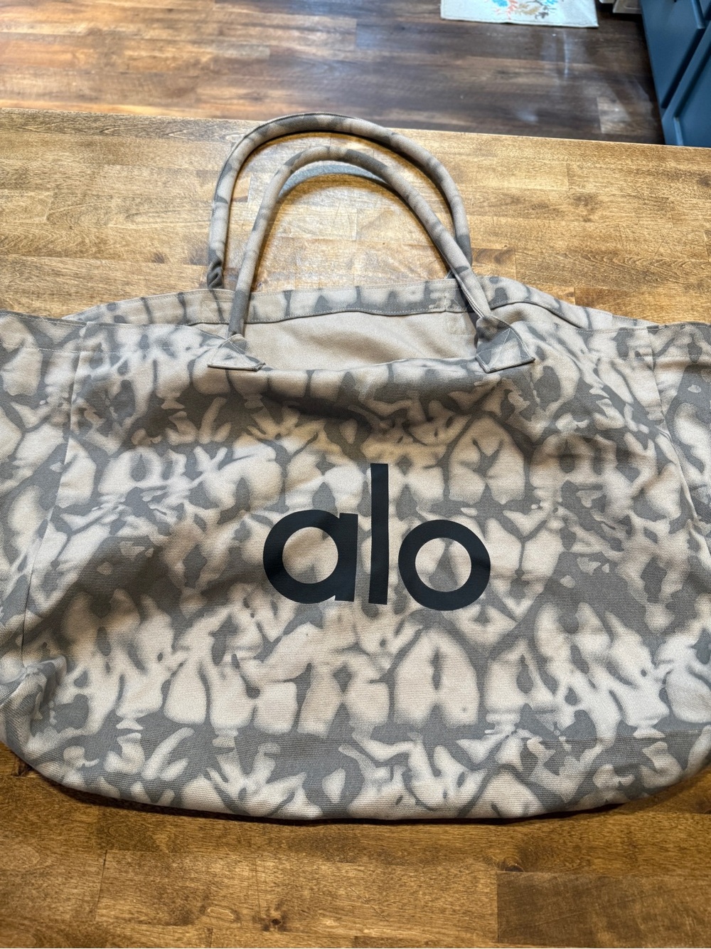 Alo Yoga Gray Tie Dye 100% Cotton Tote Bag
